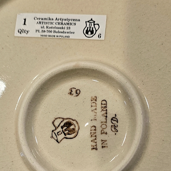 Polish Pottery Dinner Plate, Copernicus Pattern, NWT - Picture 6 of 6